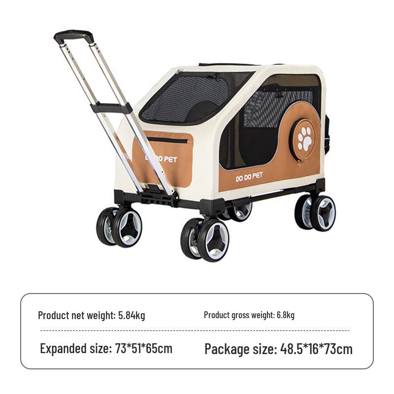 Fashionable Two-Way Foldable Pet Stroller & Carrier for Cats and Dogs, Detachable