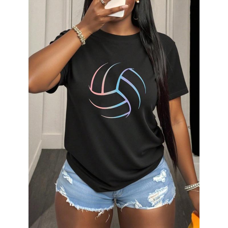 

Lightweight And Durable Short-Sleeve T-Shirt Made Of, Featuring a Vibrant Volleyball Design. Ideal for Everyday Use, 4XL чорний