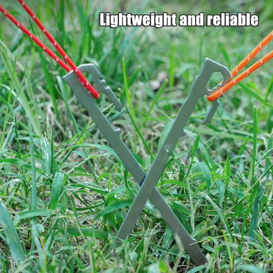 6Pcs 20/35CM Camping Tent Stake Heavy Duty Stainless Steel Multi-functional Outdoor Garden