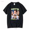 Anitta Funk Rave Collage T-Shirt Rundhals Lässig Lange Oder Kurze Ärmel Vintage Gewaschen Unisex Bequem Herren Mode Weich