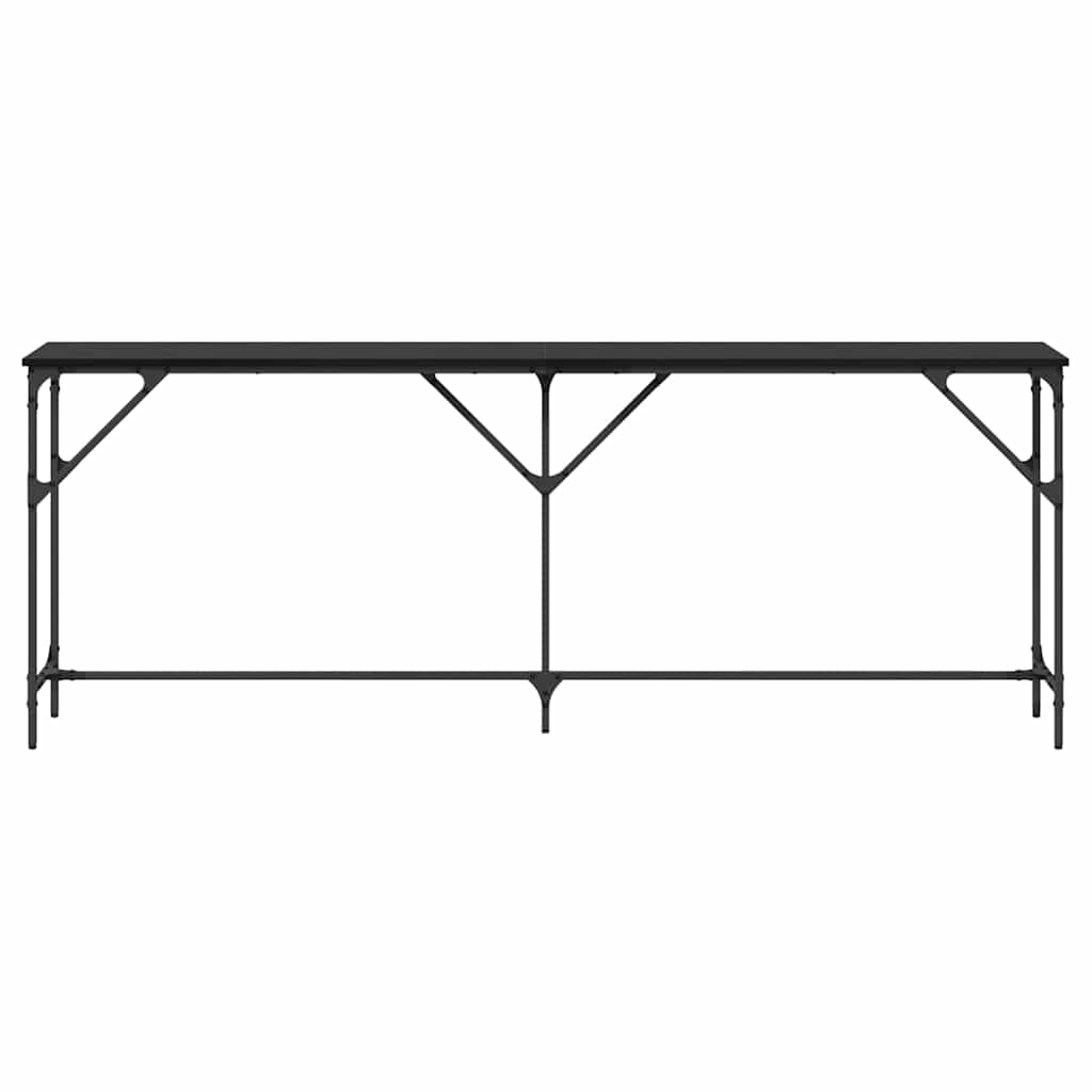 Console Table Black Oak Effect 200 X 29 X 75 Cm