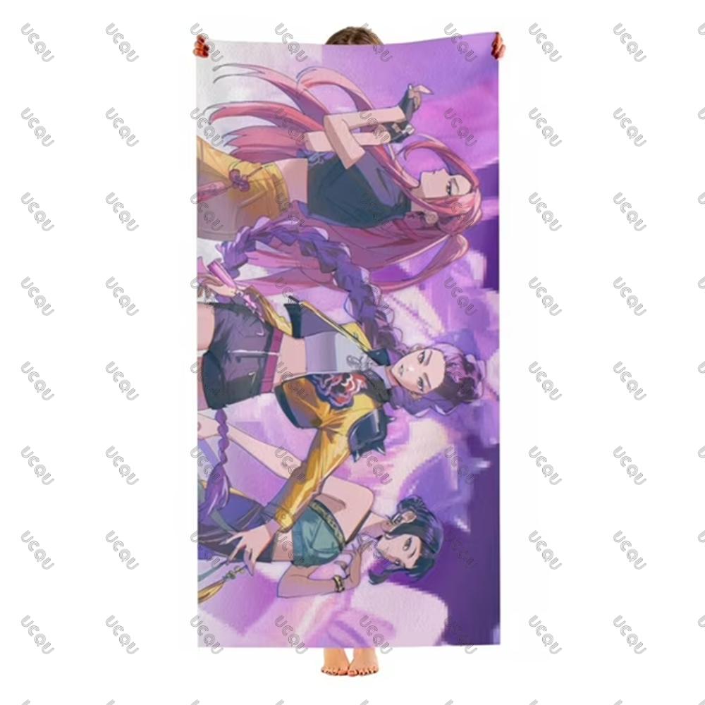 KPop Demon Hunters Birthday Swimming Towels Bath Outdoor Music Lover Beach Towel Quick Drying Gift Women Girl Kids Boys Fans