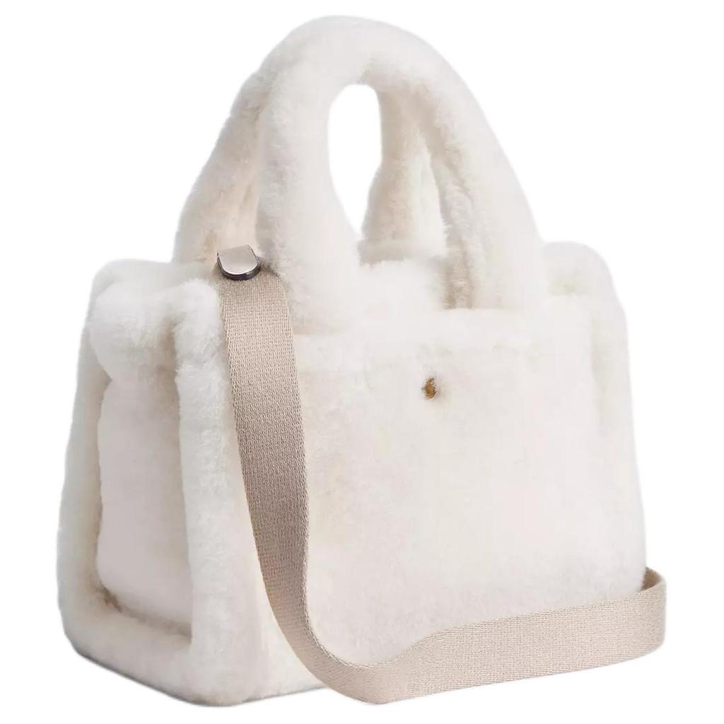 Coach Cargo 20 Calligraphy Logo Embroidered Wool Leather Tote Shopping Bag Crossbody Shoulder Handbag Small Women tote White CZ101-B4HA