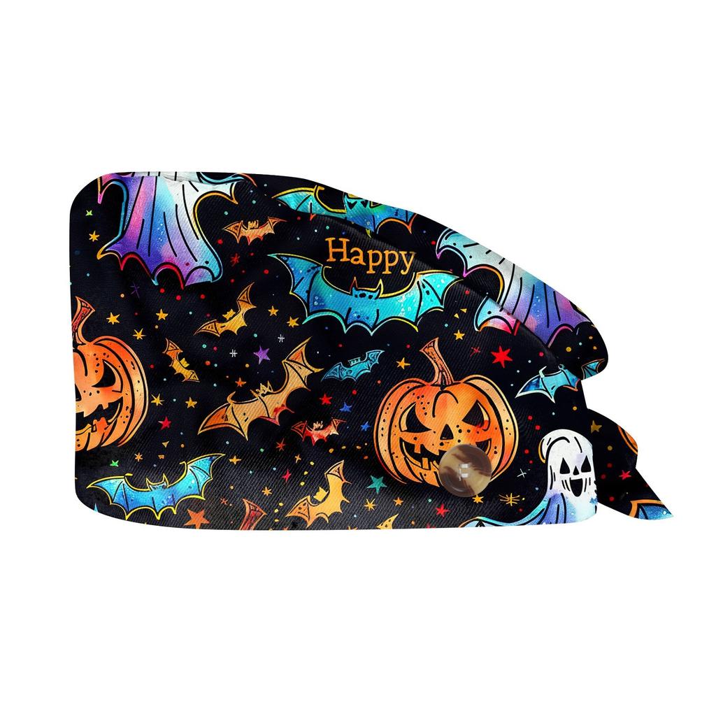 Fashion Halloween Print Work Hat Casual Wash Hat Bag Cap