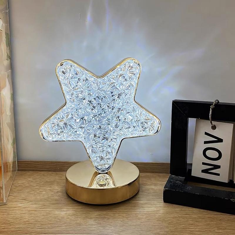Bedroom Crystal Touch Dimming NightLight Girl Room Home Decorations Aesthetics USB Table 3D Moon Lamp