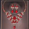 Luxus Kristall Krone Halskette Ohrring Set Strass Schmetterling Braut Schmuckset Braut Hochzeit Haarschmuck Schmuck Krone