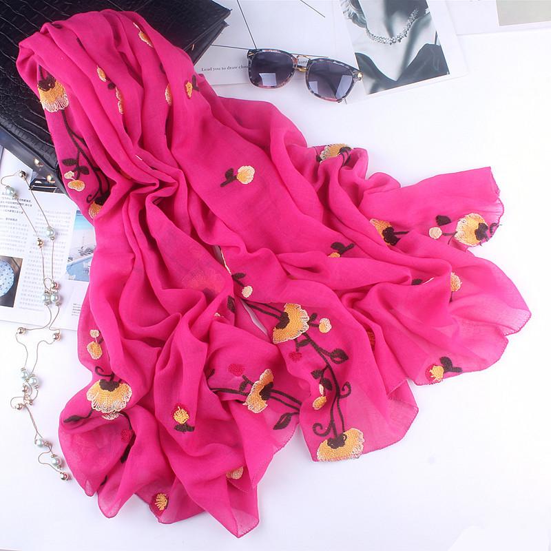 

Вышитый шарф из хлопка и льна в этническом стиле для женщин на весну, осень и зиму, универсальный вышитый шарф-шаль в корейском стиле Above 175cm