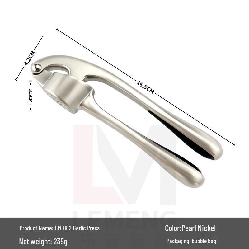 Multifunctional Zinc Alloy Garlic Press & Mortar for Home Use