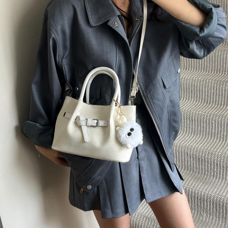 Handbag Bag Women's Spring New Vegetable Basket Bucket Bag Slack Pleated Fashion Shoulder Messenger Bag