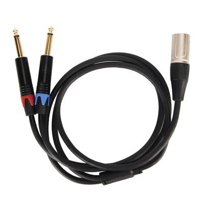 Doppel 14 Zoll auf XLR Stecker Y-Splitterkabel XLR Stecker auf Doppel 6,35mm TS Mono Stecker Mikrofon Ton