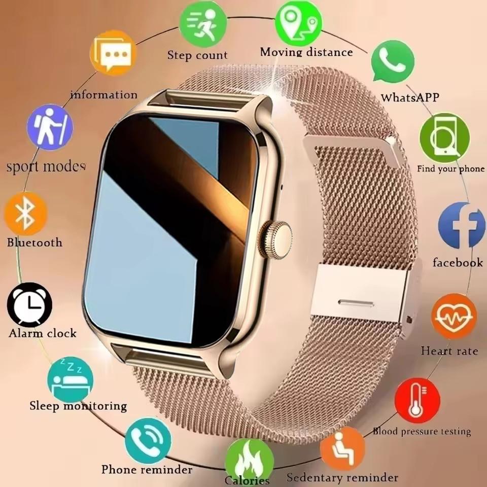 Smart Watch Android IOS Phone 2.01 Inch Screen Bluetooth Call Blood Oxygen/Pressure Monitoring Smart Watch Women Men
