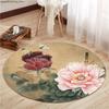 Rond Chinese Stijl Lotus Tapijt Chinese Schilderkunst Kunst Geprint Tapijt Woonkamer Slaapkamer Decoratie Tapijt Bedside Antislip Vloermat