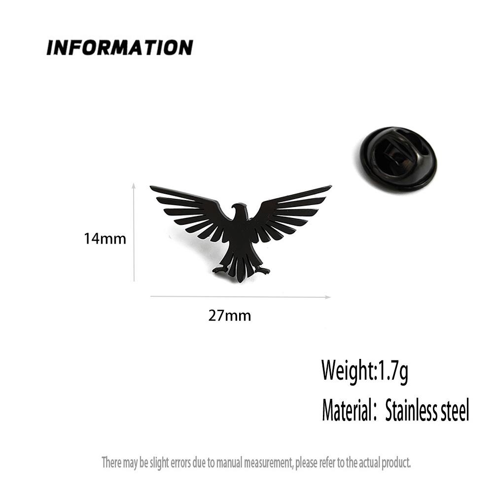 Edelstahl Adler Brosche für Herren Geometrisches Tier Muster Anstecknadel Hemd Abzeichen Personalisierte Feiertagsgeschenk für Papa