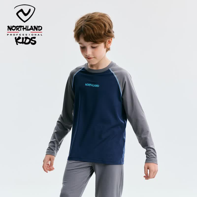 NORTHLAND Kids' Quick-Dry Long-Sleeve Round Neck T-Shirt