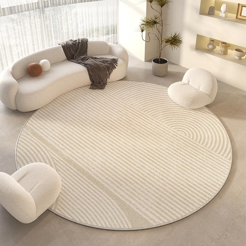 

Alfombras estilo crema para dormitorio,alfombra gruesa antideslizante para mesita de noche,decoración redonda para sala de estar 60cmx60cm