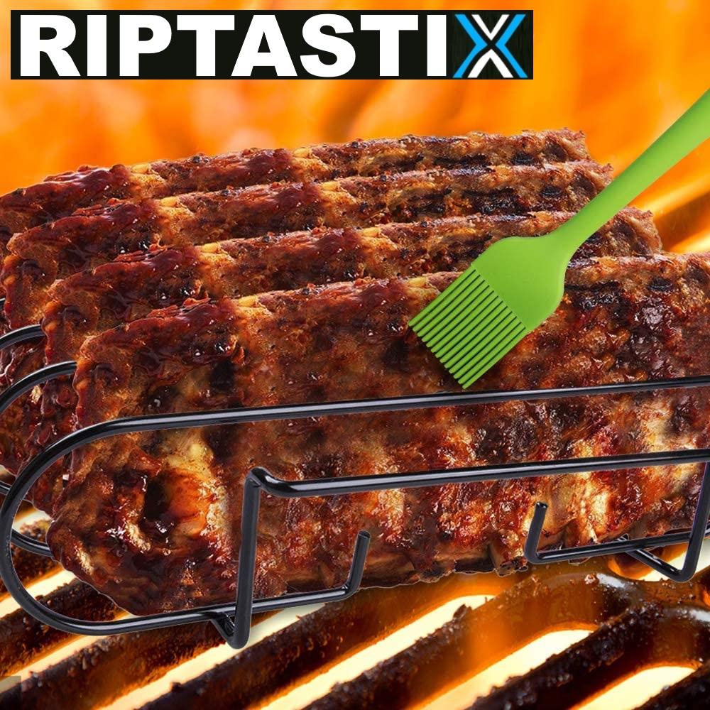 RIPTASTIX Rib Holder Roast Holder Spare Ribs Steak Chop Holder for Grill