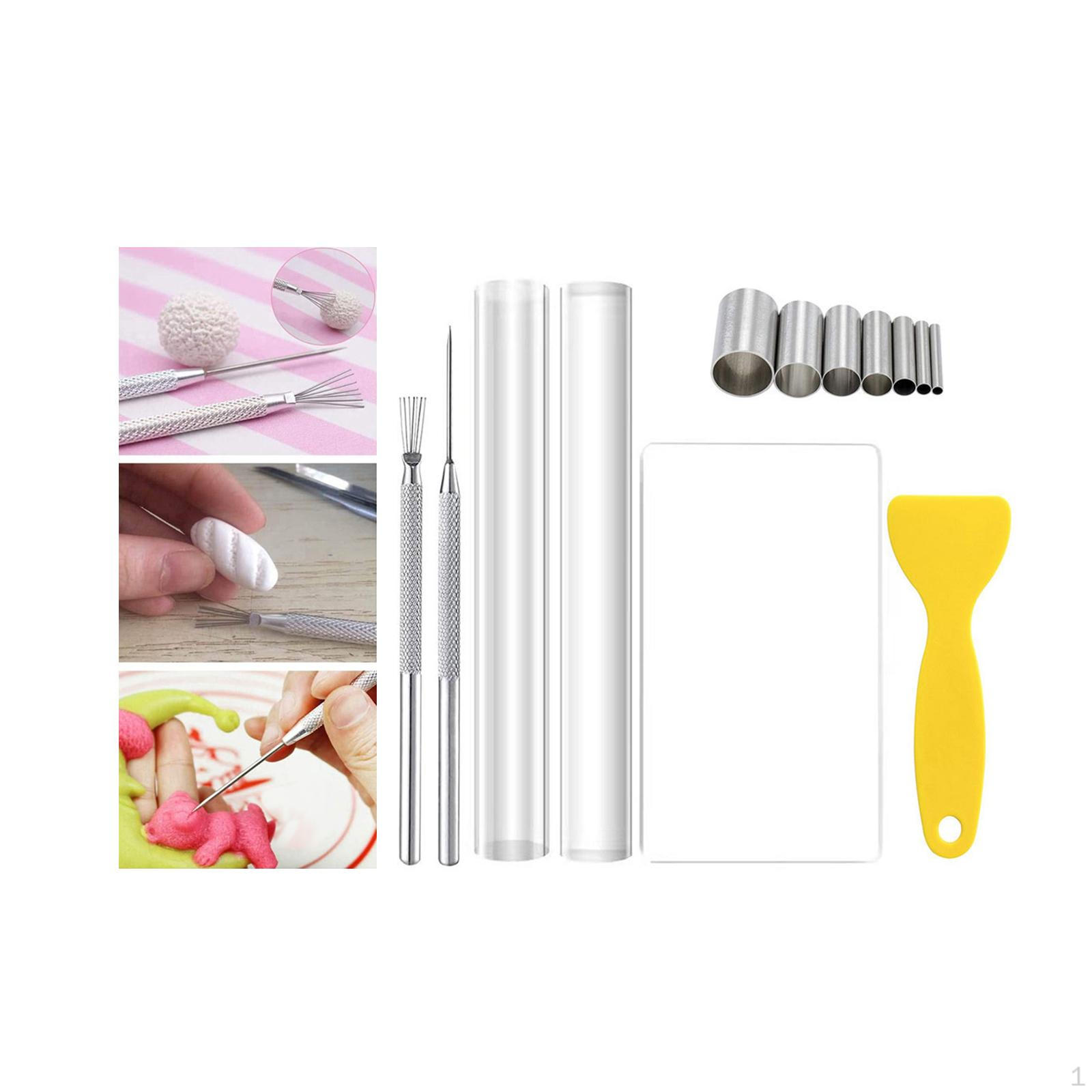13x Acrylic Clay Roller Needle Detail Shaping Tool Polymer Cutter Tools
