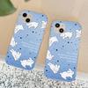 Running Rabbit with Blue Bottom Applicable to iPhone17Pormax Mobile Phone Case 16Pro Apple 12 Niche 14/15