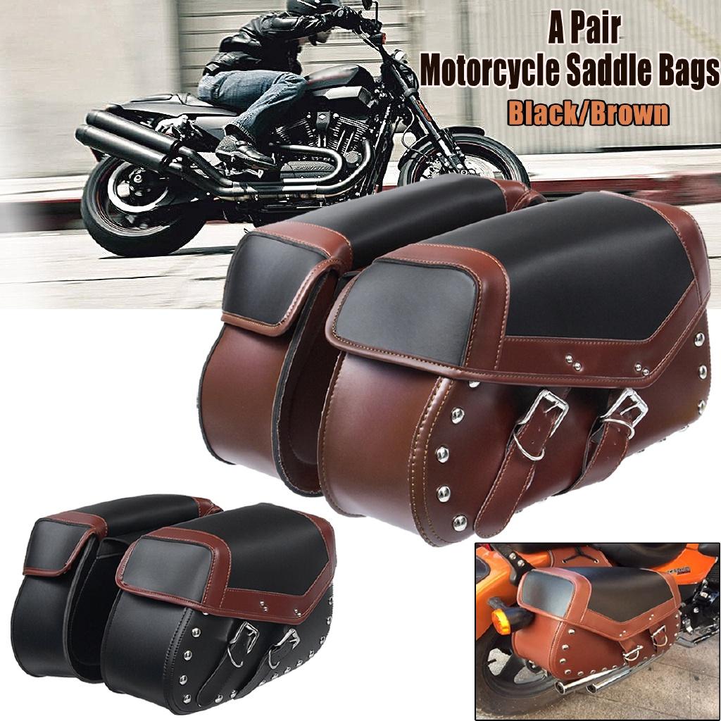 Bike Side Storage Fork Tool Pouch for Harley for Honda 1 Pair 2pcs Universal Motorcycle Saddle Bags