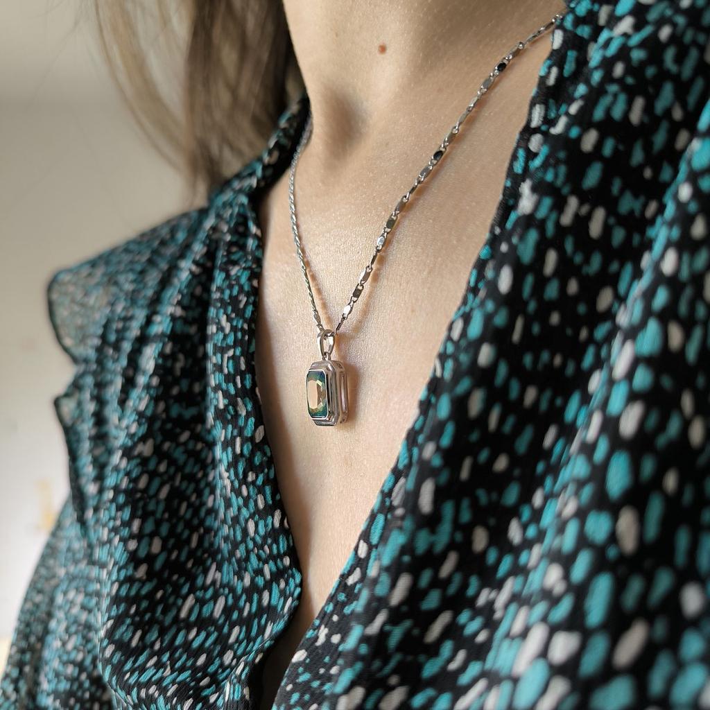 Серебряная подвеска с мистик топазом 2.4ct (2190271)