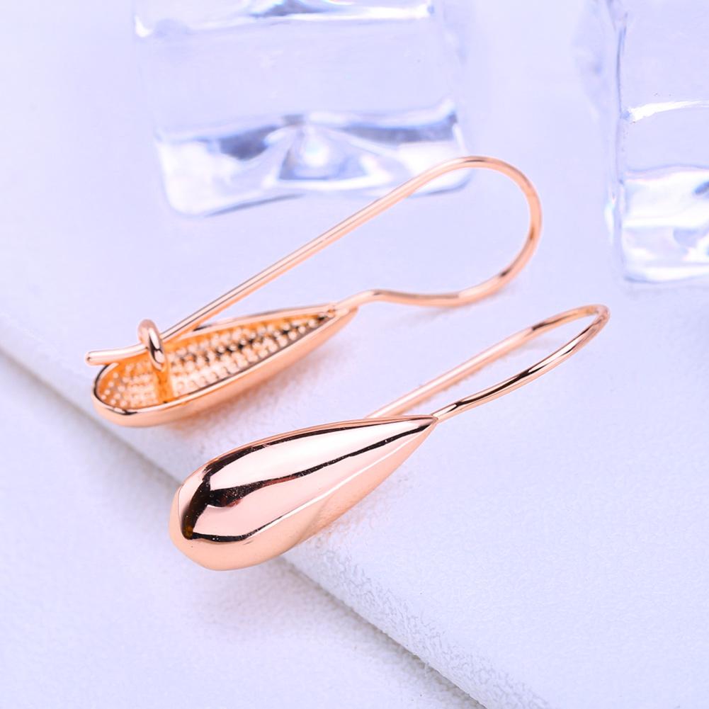 LSOOYH Clip Earrings Rose Gold Color Fashion Earring For Women Geometry Drop Earrings Jewelry