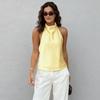 2025 Summer European & American Style Silk Satin Halter Neck Top