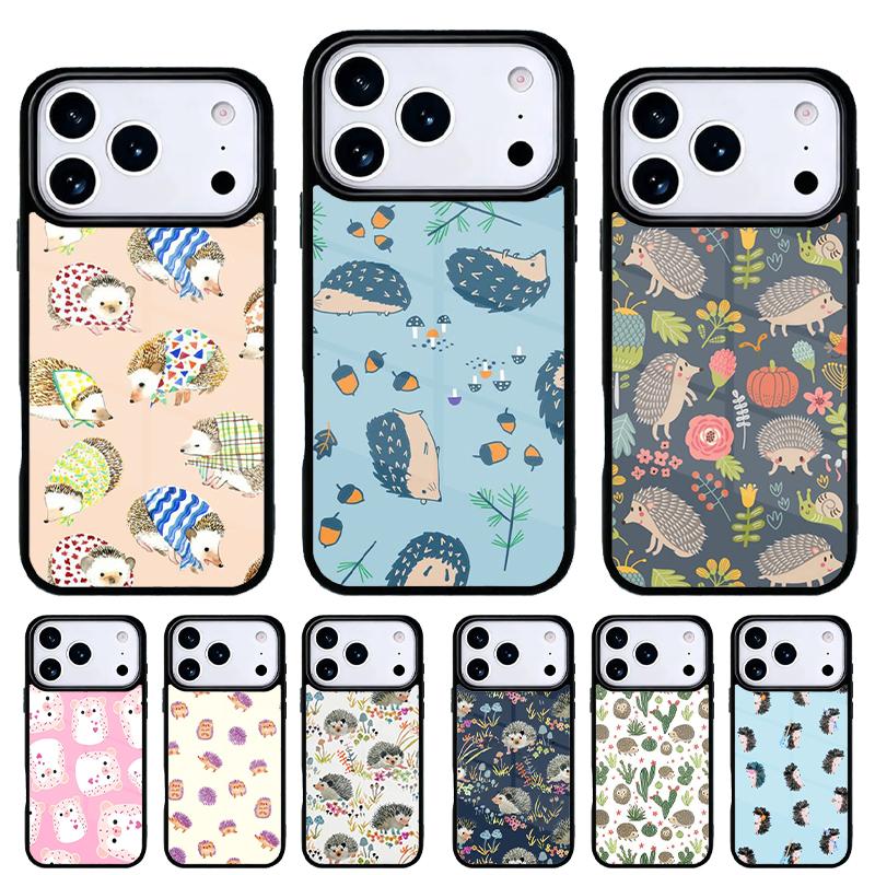 Kawaii Little hedgehog colored Phone Case for iPhone 17 16 15 14 13 Pro Max Back Cover for 12 11 Pro Coque