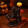 Einzigartige Gothic-Stil Kunst Halloween Kopfloser Reiter Statue, Vintage Bronze Textur Harz Dekor Figur, Stabile Basis Horror Skulptur für Zuhause