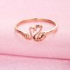 Rose Gold Plated Swan Ring Temperament Purple Gold Live Design Jewelry
