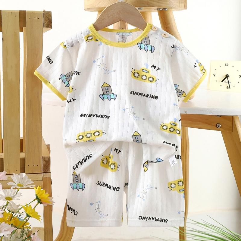 2pcs/set Cotton Children Sets Kids Clothes Boys Girls T-shirt Shorts  Summer Short Sleeve Baby Clothing Toddler