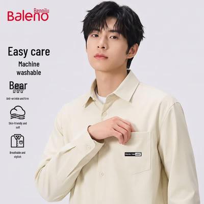 Baleno Men's Sand-Washed Long Sleeve Casual Shirt
