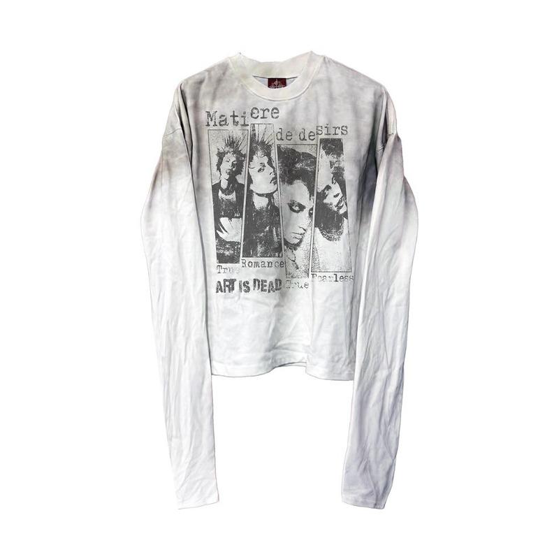 Printed Crew Neck Pullover T-shirt Men's and Women's Clothing European and American Autumn and Winter Fashion New High Street Retro Harajuku