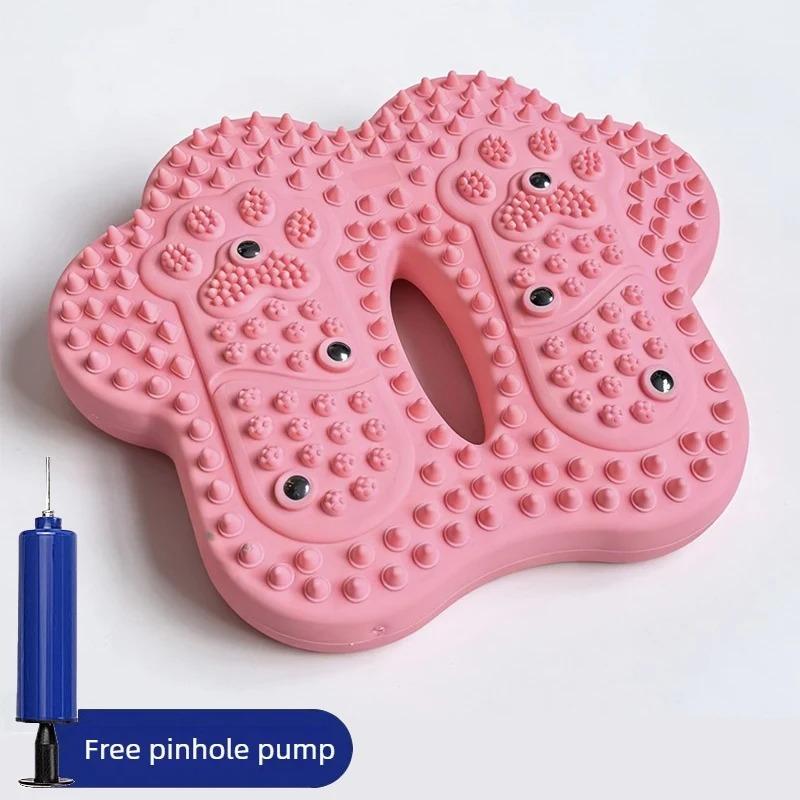Inflatable Foot Massager Stepper Balance Board with Anti Slip PVC Massage Dots for Yoga Training Slimming Leg Shaping