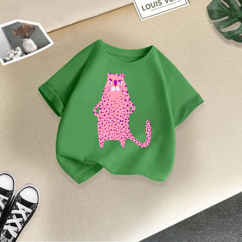 Children T-shirt Cute Animal Printed Kids 100% Cotton Clothes Tops 2-13Y O-Neck Short-sleeve T-shirt