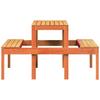 Picnic Table Wax Brown 110 X 134 X 75 Cm Solid Pine Wood