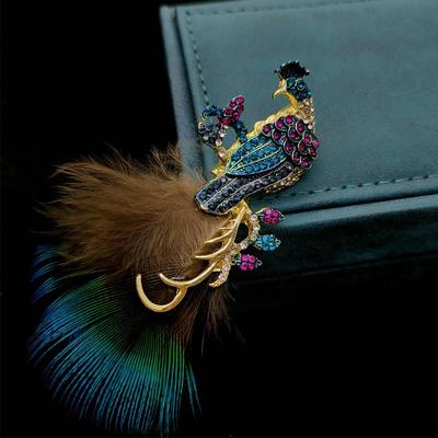 Pfauen Brosche Damen Exquisite Anstecknadel Corsage Anti-Exposure Kleidung Accessoire