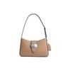 Coach Eliza 25 Solid Color Non-Detachable Shoulder Strap Slot Leather Half-Moon Handbag Women handbag Gray-Brown CP004-SVTP