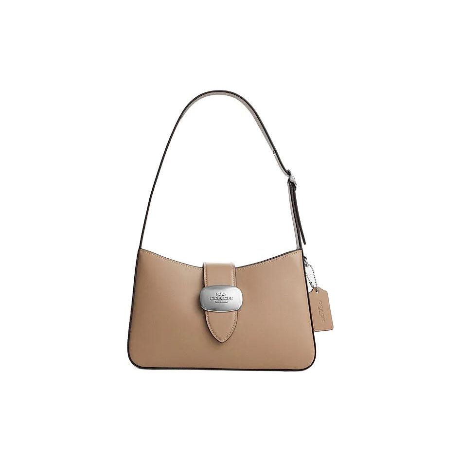 

Coach Beige Smooth Leather Eliza Hobo Shoulder Bag with Turnlock Closure for Daily & Casual Use Basic Set (Bag+Dust Bag)
