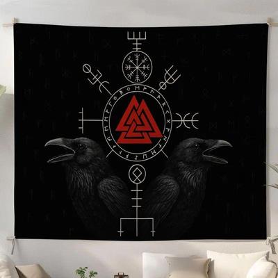 Tapestry Viking Rune with Valknut and