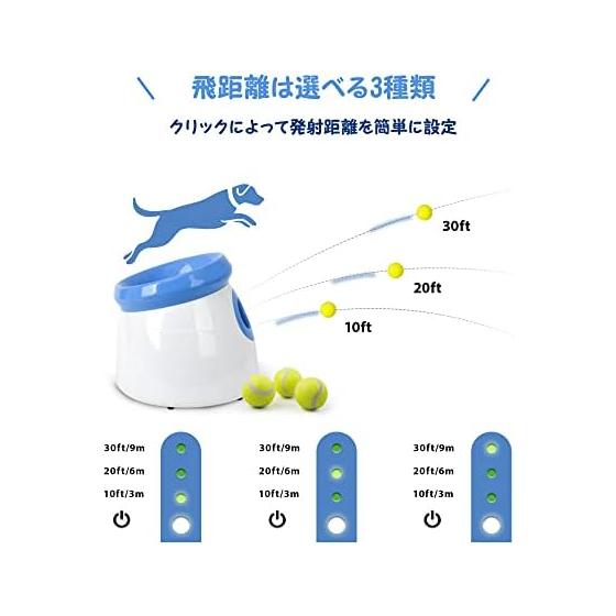 Pet Prime Ball Launcher Dog Toy Ball Automatic Throwing Machine with 3 Launch Distances and 3 Mini Tennis Balls for Small To Medium Dogs Educational