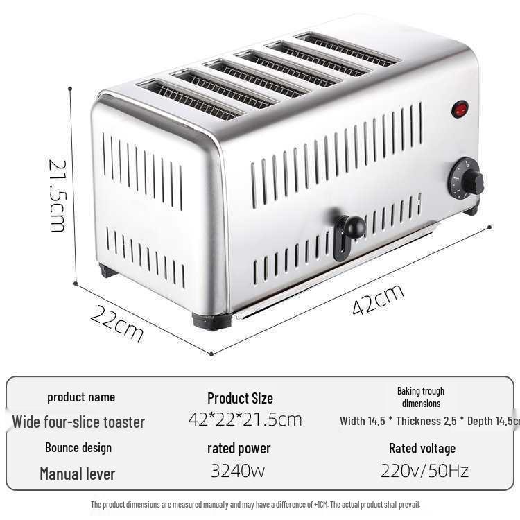 Commercial Toaster Oven: 4-Slice & 6-Slice Bread Maker for Home Use—Perfect for Toasting, Sandwiches, Breakfast, Baking, and Roujiamo