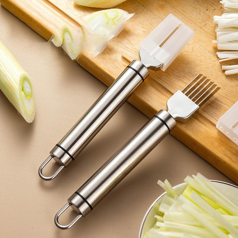 1Pcs Stainless Steel Scallion Cutter Shred Knife Creative Vegetable Fruit Shredders Slicer Speedy Onion Graters Kitchen Gadgets