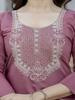 Women Embroidered Kurta Set with Floral Dupatta – Elegant Ethnic Festive Wear