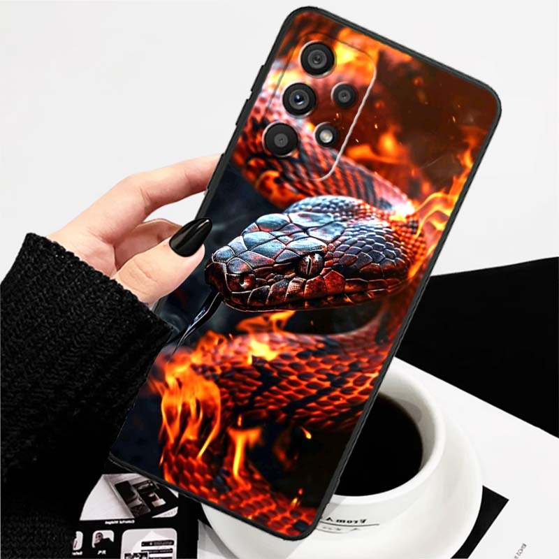 Anime Biology Design Phone Case For Samsung A73 A72 A71 A55 A54 A53 A52 A51 A13 A22 A16 A15 A12 A14 A26 A07 5G Black
