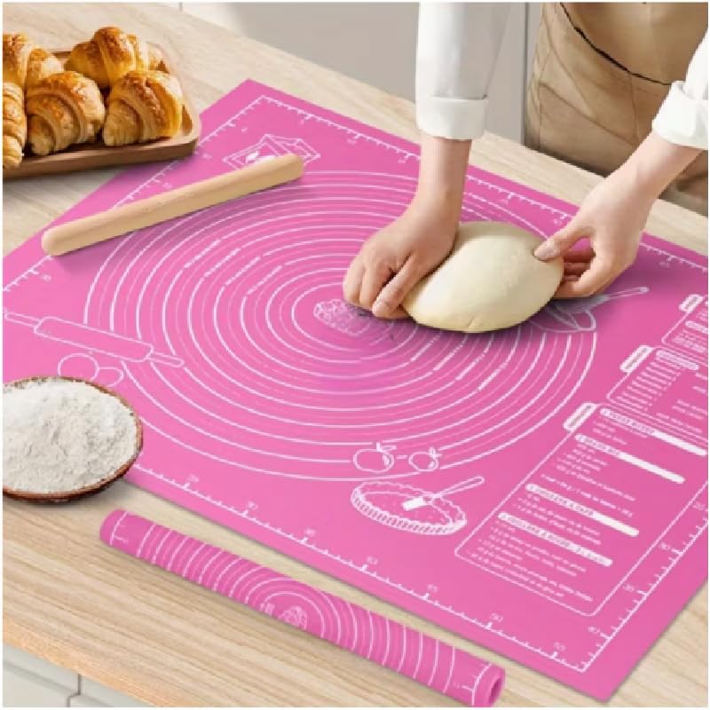 1pc Baking Mat, Non-Slip Mat with Measurements, Reusable Pastry Mat, Suitable for Baking, Rolling Dough, Kneading, Bread, Candy, And Making