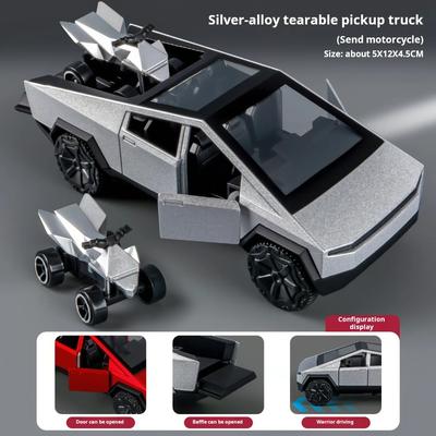 1:36 Cybertruck Spielzeug Offroad-Fahrzeug Diecast Modellauto Strandmotorrad Hobby Sammlerstück Geburtstagsgeschenk für Jungen
