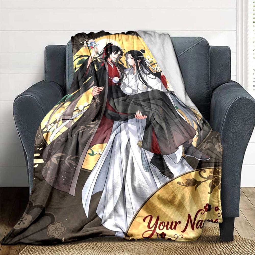Name Custom Mo Dao Zu Shi Print Flannel Blanket High Quality Warm Comfortable Cover for All Seasons Perfect for Gifts Home Decor