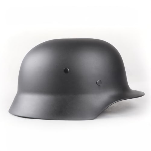 Generic German M35 Helmet Resin Replica WW2 Airsoft Cosplay Helmet with Plastic Strap, Black