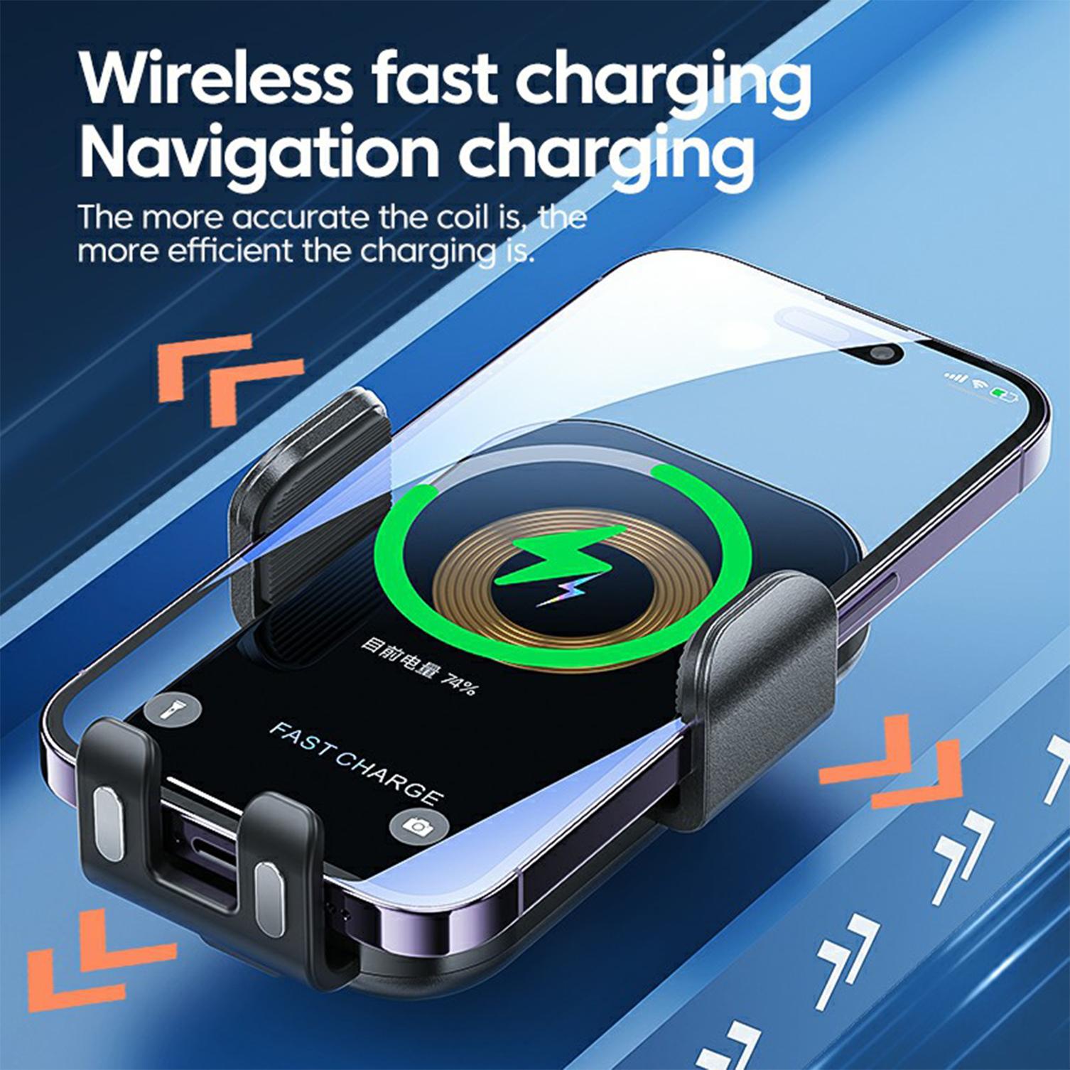 

X12 Car Air Vent Touch Sensing Wireless Phone Charger Mount Cell Phone Bracket Silver