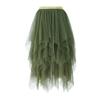 Women's Irregular Mesh Midi Skirt, High,waisted Versatile Half Skirt